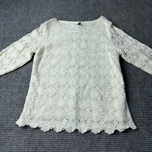 Talbots white lace floral top - talbots,