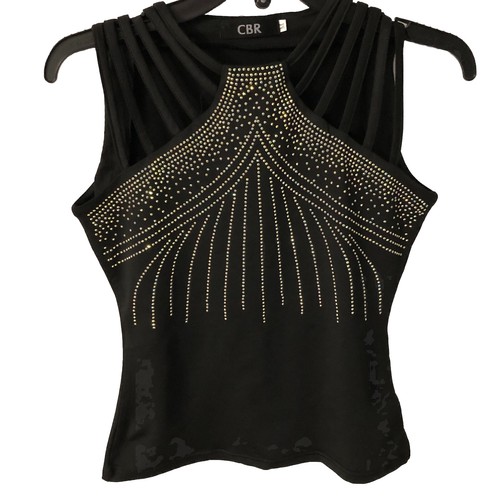 Black fancy top rhinestone - black, m